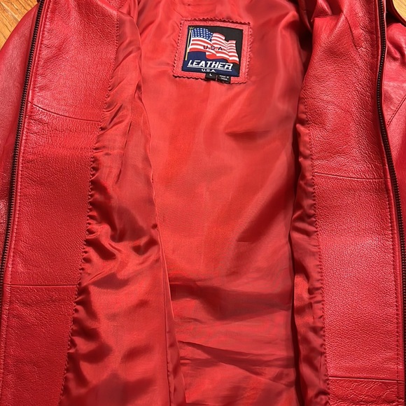 Beautiful Red leather Jacket - Picture 6 of 6